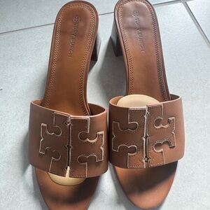 Tory Burch Tan Leather Block heel sandals